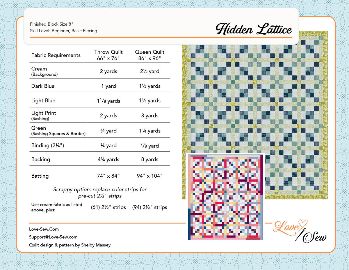 Hidden Lattice Quilt Pattern